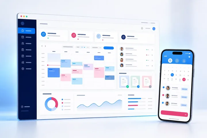 Visual de una plataforma para gestionar agenda, pacientes y documentos clínicos